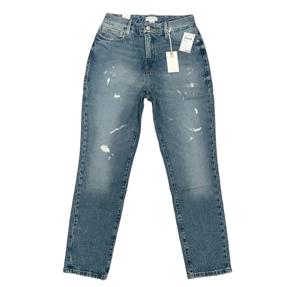 Good American Good Classic Distressed Straight Leg High Rise Jeans Size 2/26 NEW - Picture 4 of 14